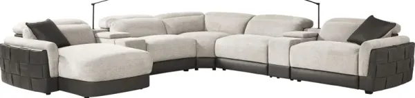 Seneca Falls Gray 7 Pc Dual Power Sectional