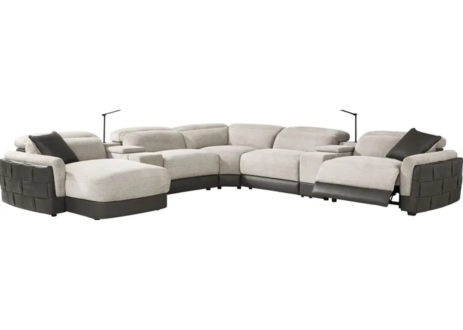 Seneca Falls Gray 7 Pc Dual Power Sectional