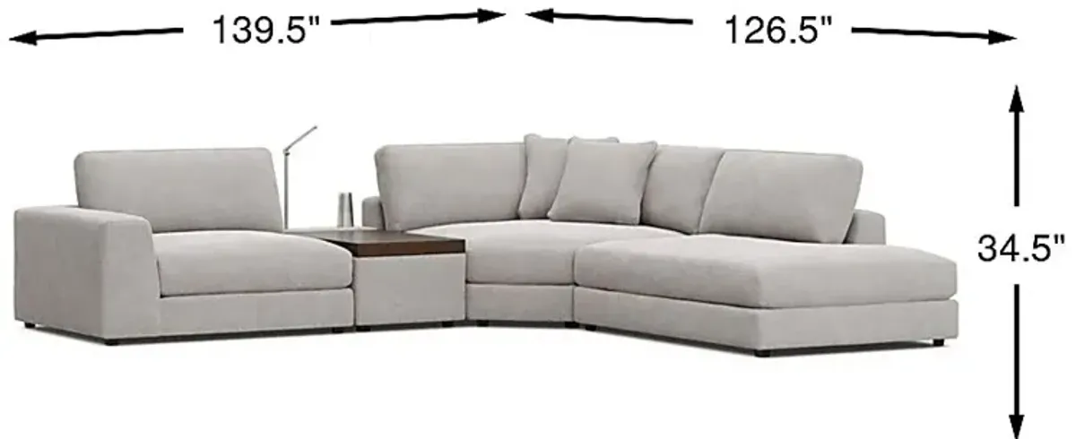 Gray 4 Pc ModularThree with Media Console