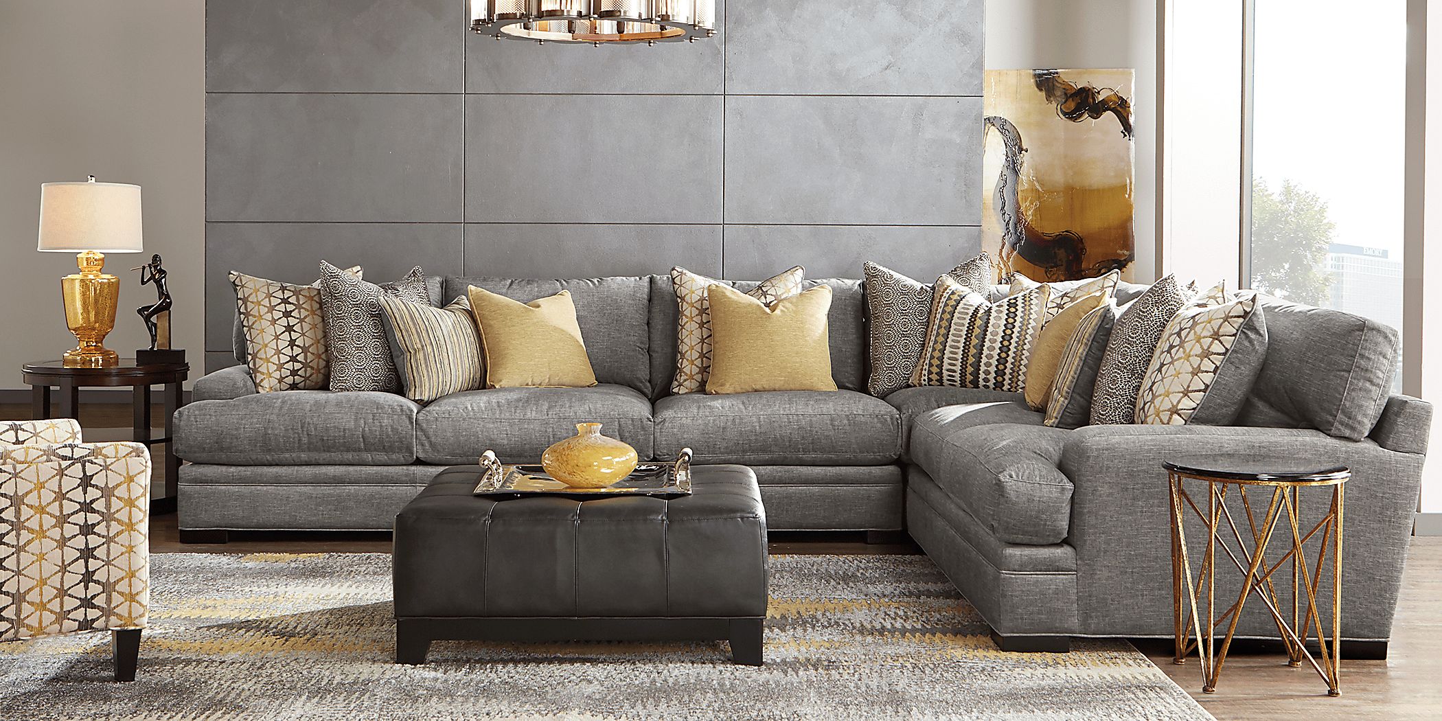 Palm Springs Silver 4 Pc Sectional