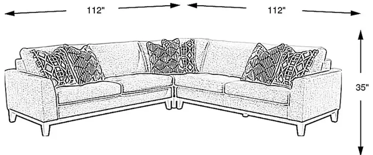 Harmon Beige 3 Pc Sectional