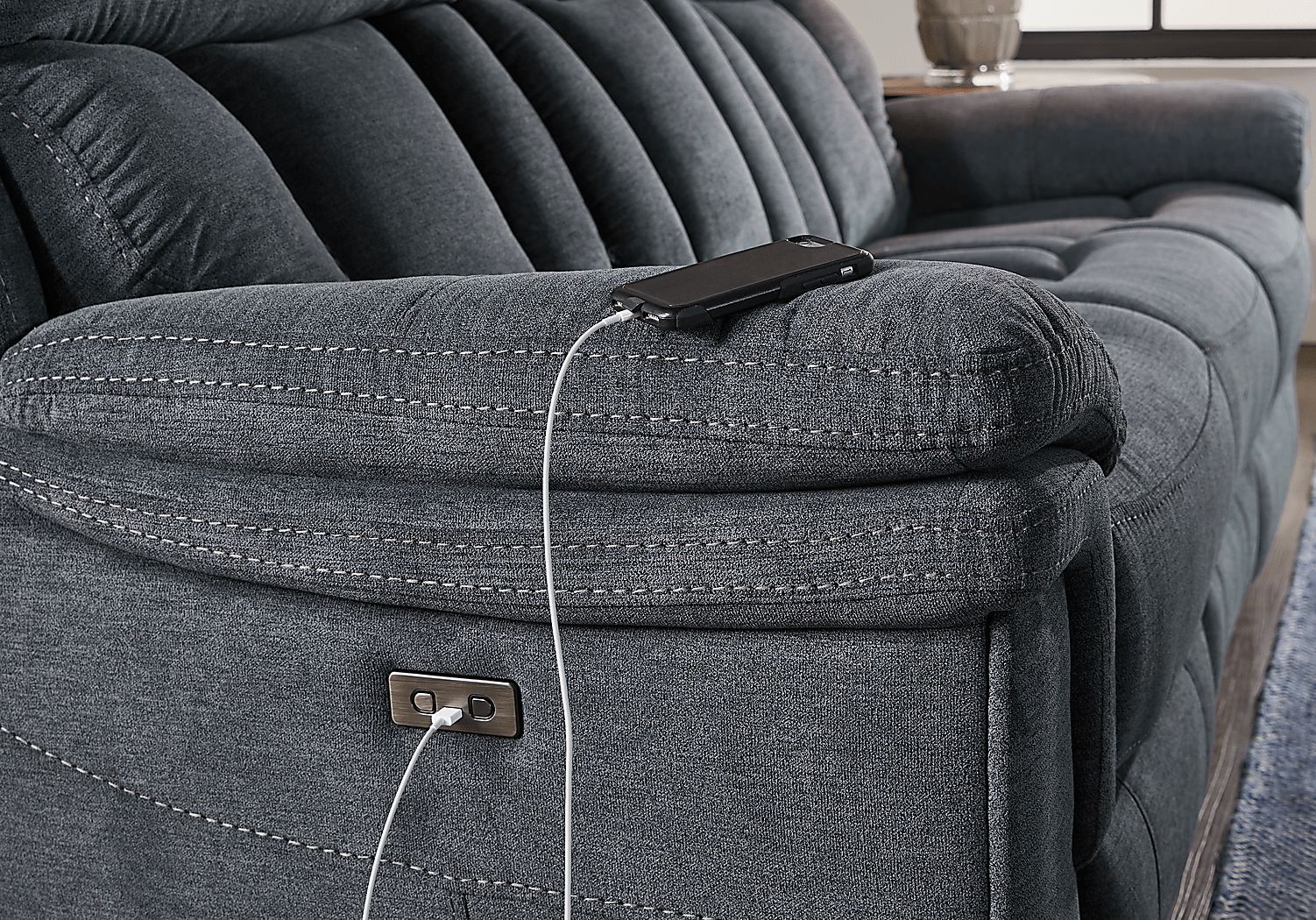 Chaston Gray Power Reclining Sofa