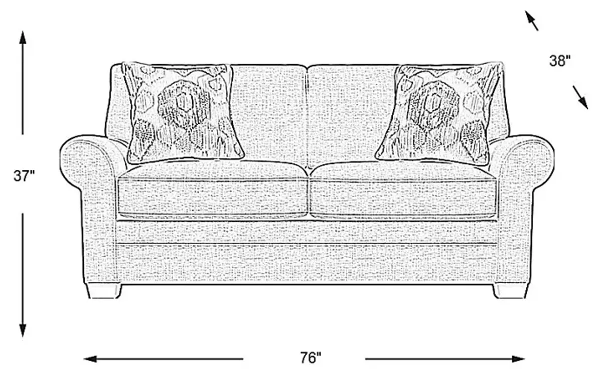 Bellingham Sapphire Textured Chenille Sleeper Loveseat