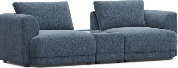 Navy 3 Pc ModularFour with Media Console