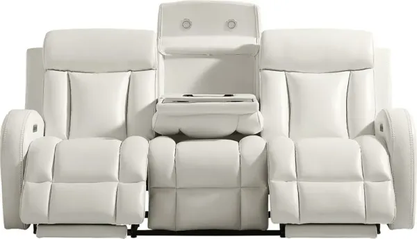 Copperfield White Dual Power Reclining Sofa
