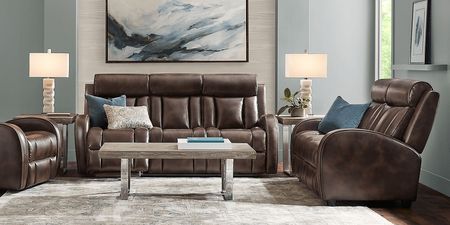 Copperfield Brown Dual Power Reclining Sofa