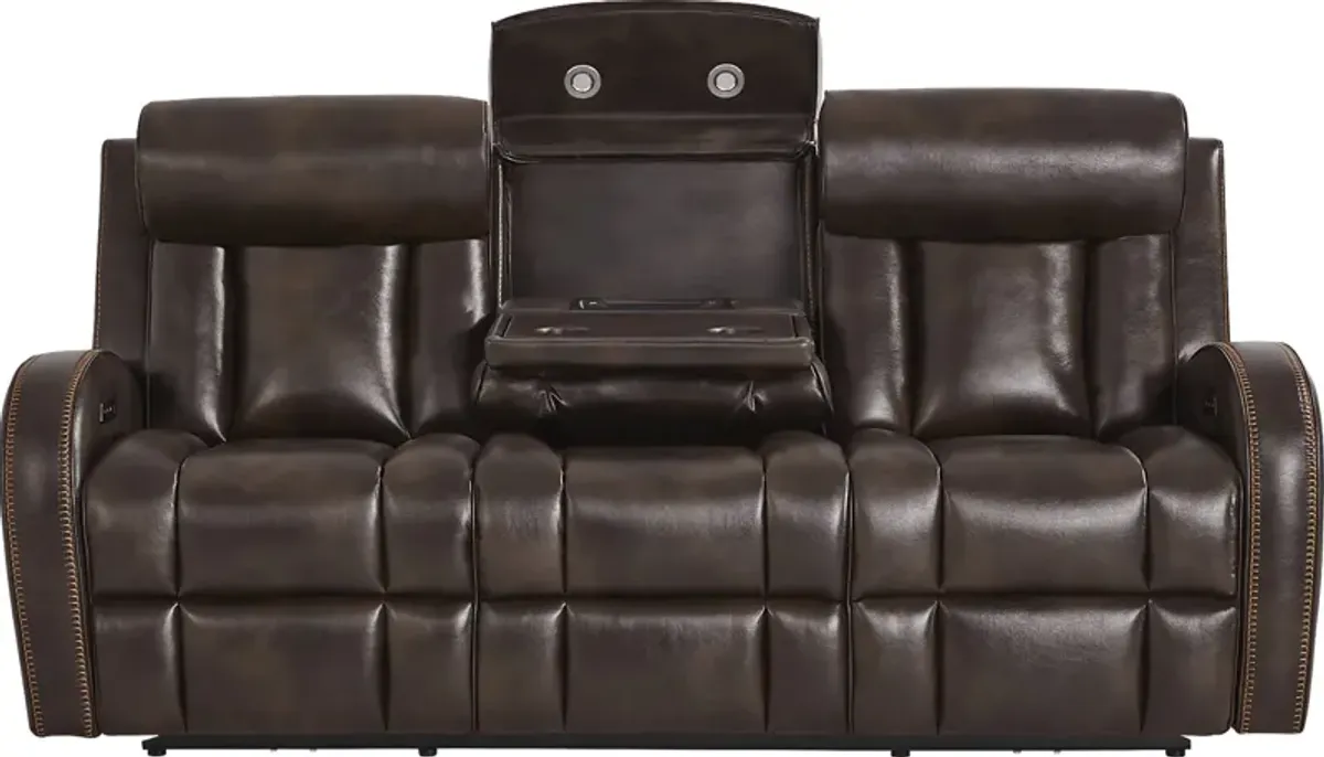 Copperfield Brown Dual Power Reclining Sofa