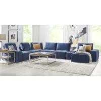 Laney Blue 7 Pc Sectional