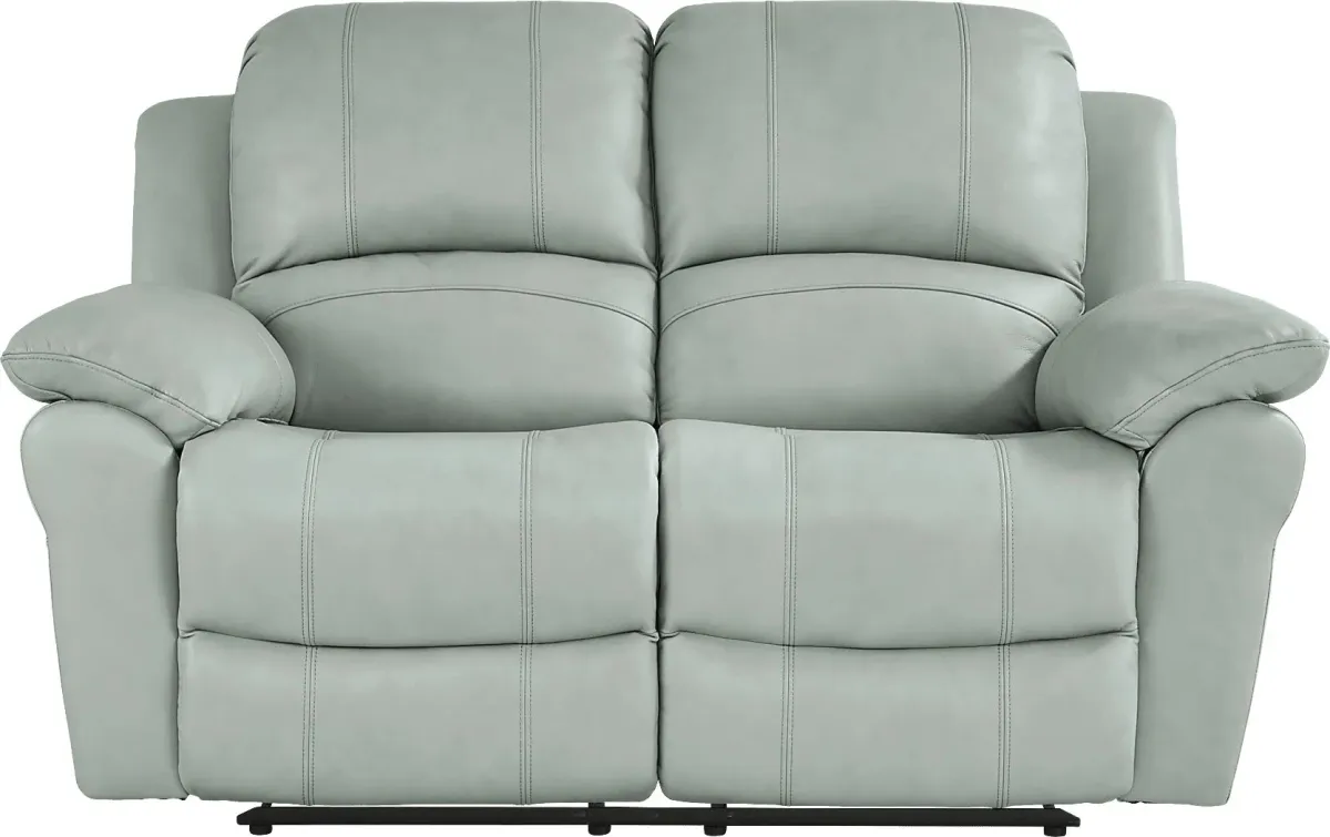 Vercelli Way Aqua Leather 2 Pc Reclining Living Room