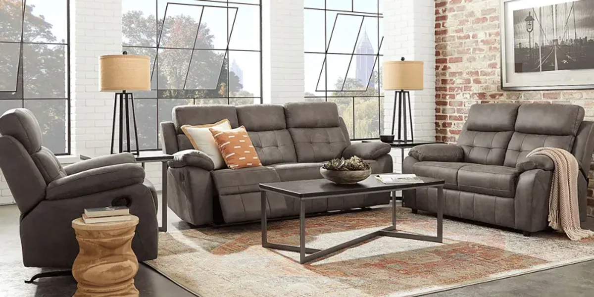 Hanton Heights Slate Reclining Sofa