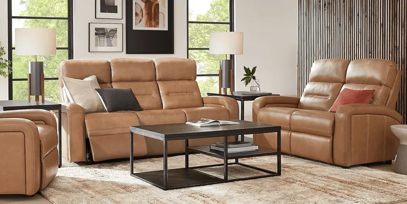 Sierra Madre Saddle Leather 6 Pc Living Room with Reclining Sofa