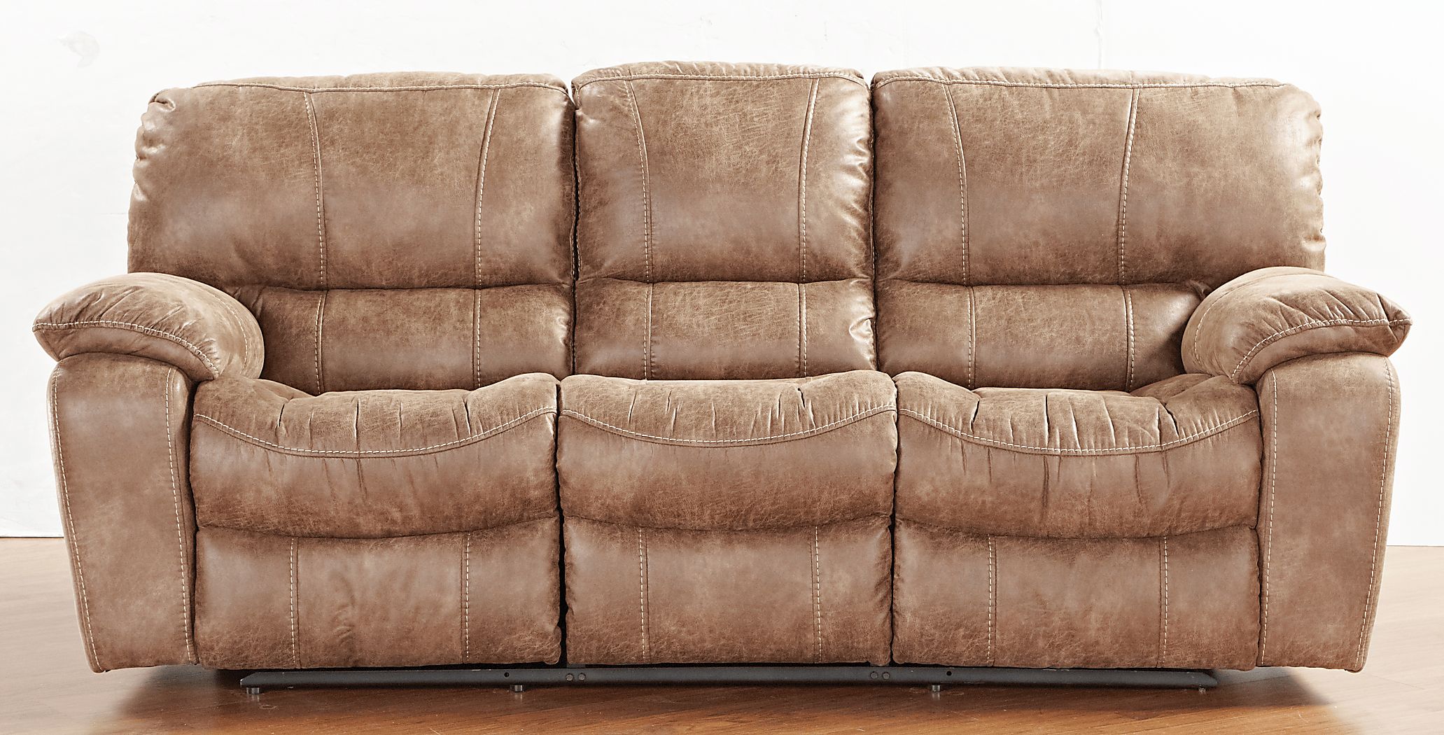 Cindy Crawford Home Alpen Ridge Tan 8 Pc Living Room with Reclining Sofa