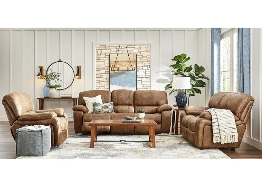 Alpen Ridge Tan 8 Pc Living Room with Reclining Sofa