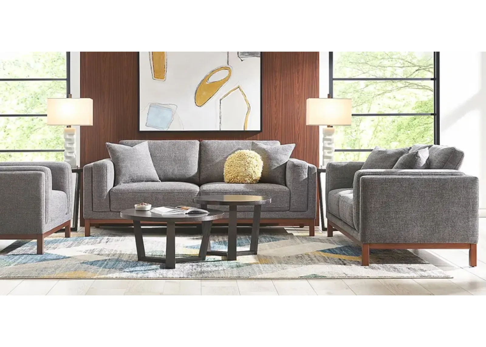 Brinkley Pewter 3 Pc Living Room