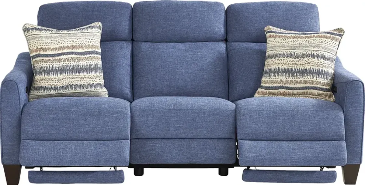 Stonecrest Indigo 2 Pc Living Room with Dual Power Reclining Sofa