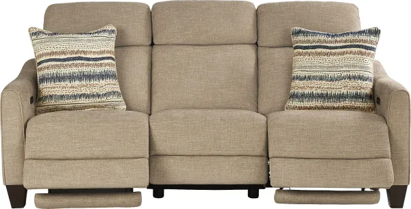 Stonecrest Camel Dual Power Reclining Sofa