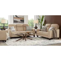 Stonecrest Camel 7 Pc Living Room with Dual Power Reclining Sofa