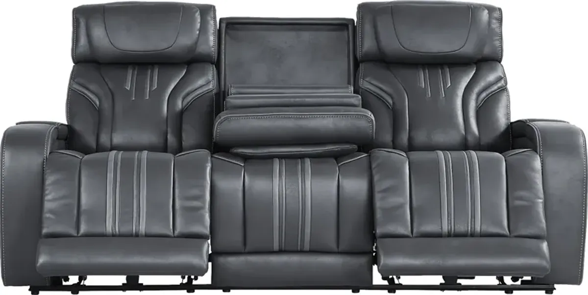 Southlake Navy Triple Power Reclining Sofa with Audio