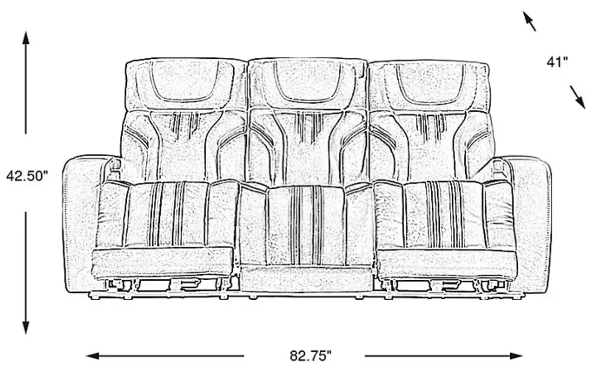 Southlake Navy Triple Power Reclining Sofa with Audio