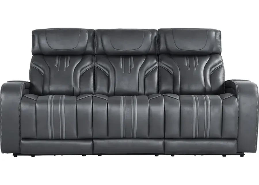 Southlake Navy Triple Power Reclining Sofa with Audio