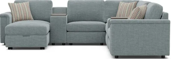 Tempo Modular Blue 8 Pc Sectional