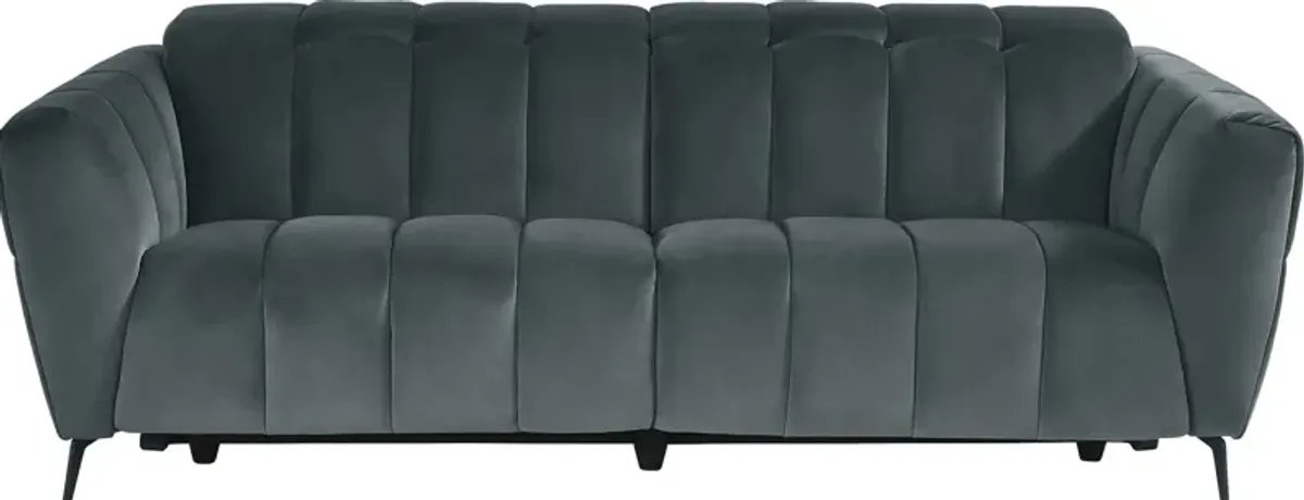 Belden Place Teal Dual Power Reclining Sofa