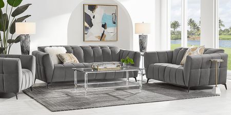 Belden Place Gray Dual Power Reclining Sofa