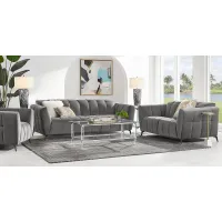 Belden Place Gray 5 Pc Dual Power Reclining Living Room