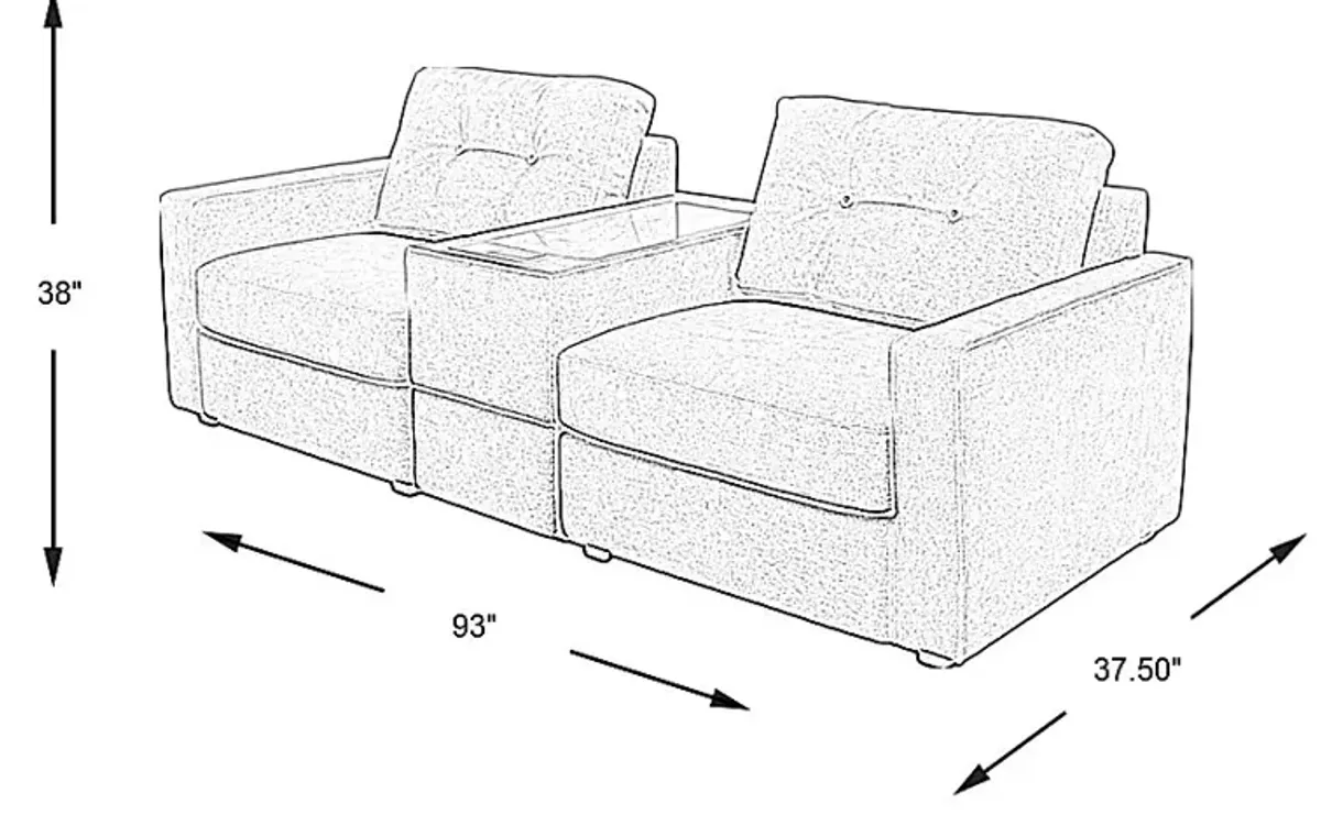 Gray 3 Pc ModularOne with Media Console