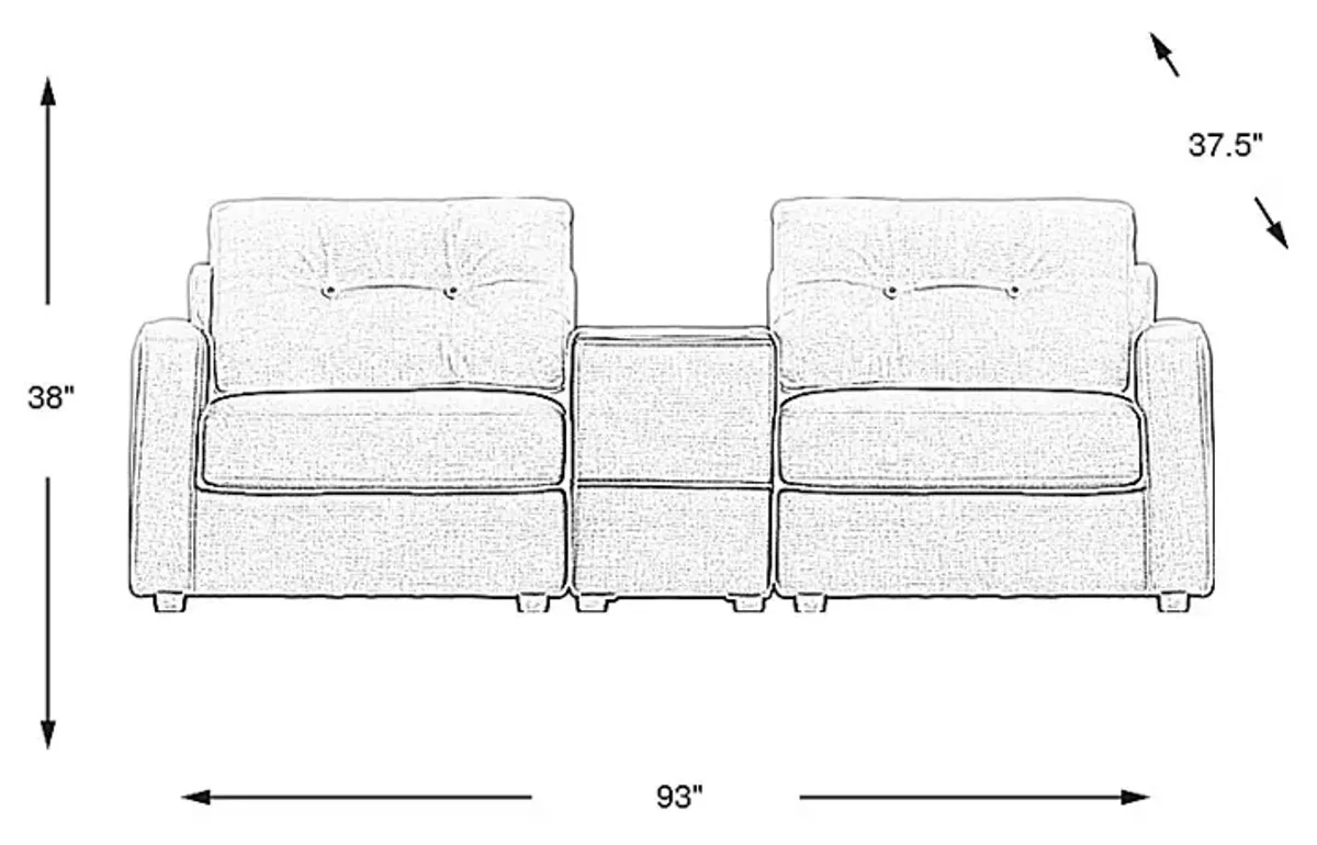 Oyster 3 Pc ModularOne with Media Console