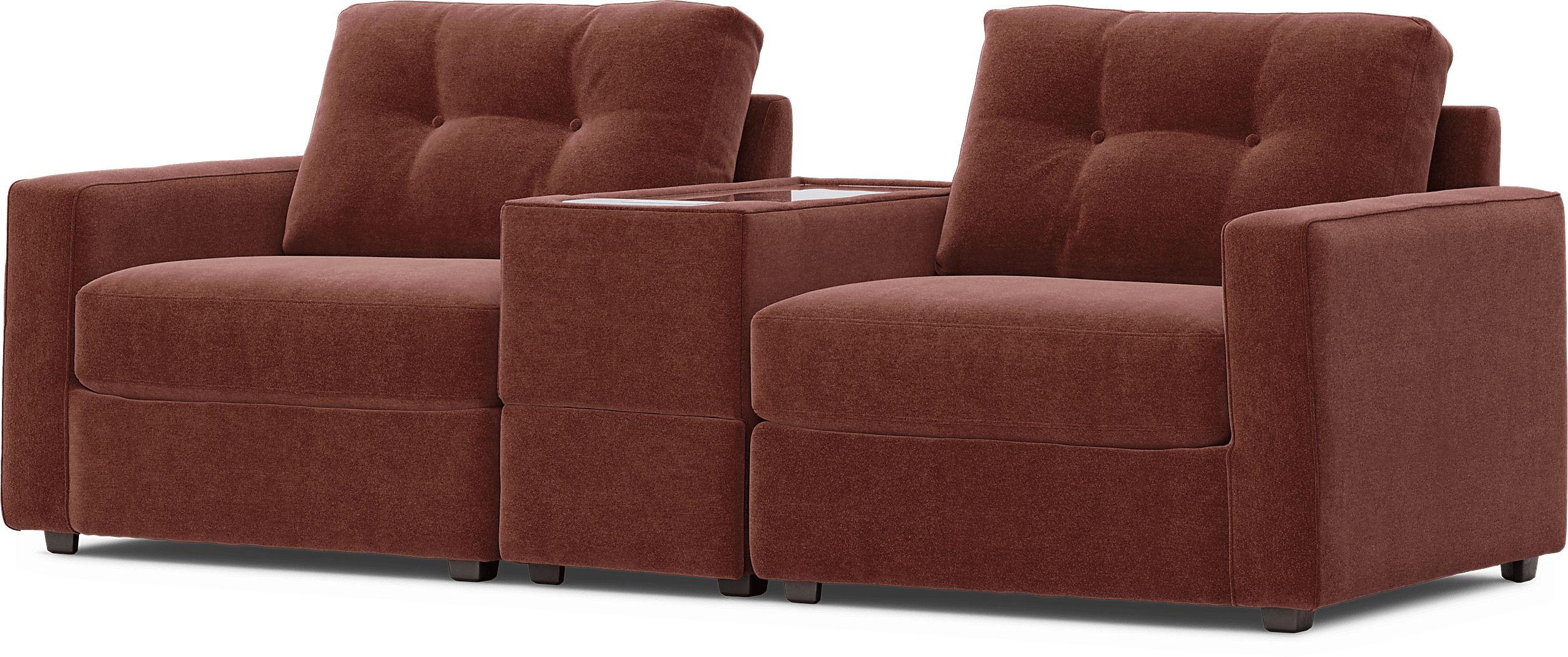 ModularOne Merlot 3 Pc Sectional with Media Console