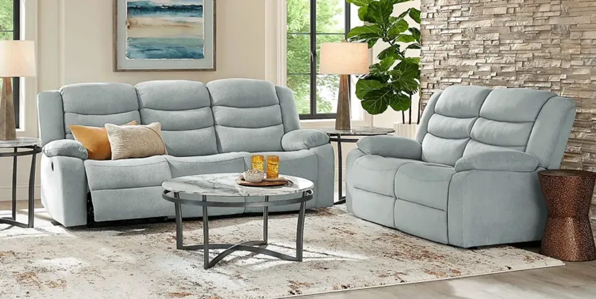 Swansea Mint 7 Pc Living Room with Reclining Sofa