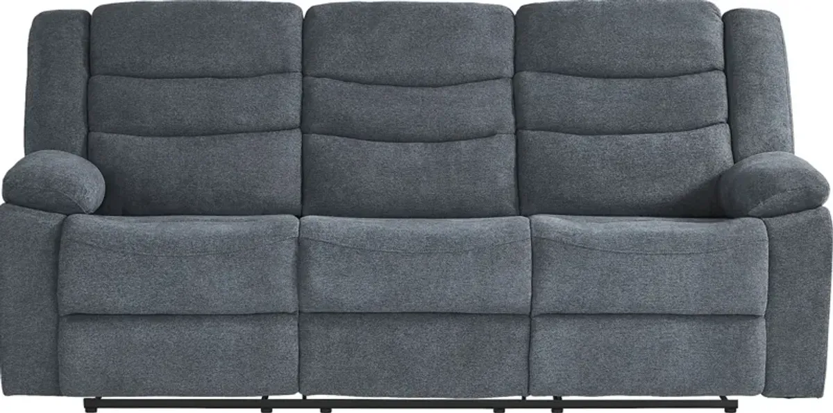 Swansea Blue Reclining Sofa