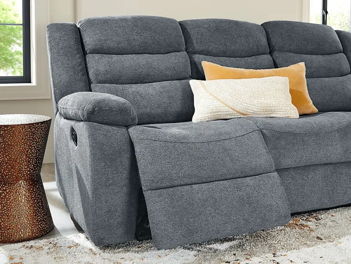 Swansea Blue Reclining Sofa