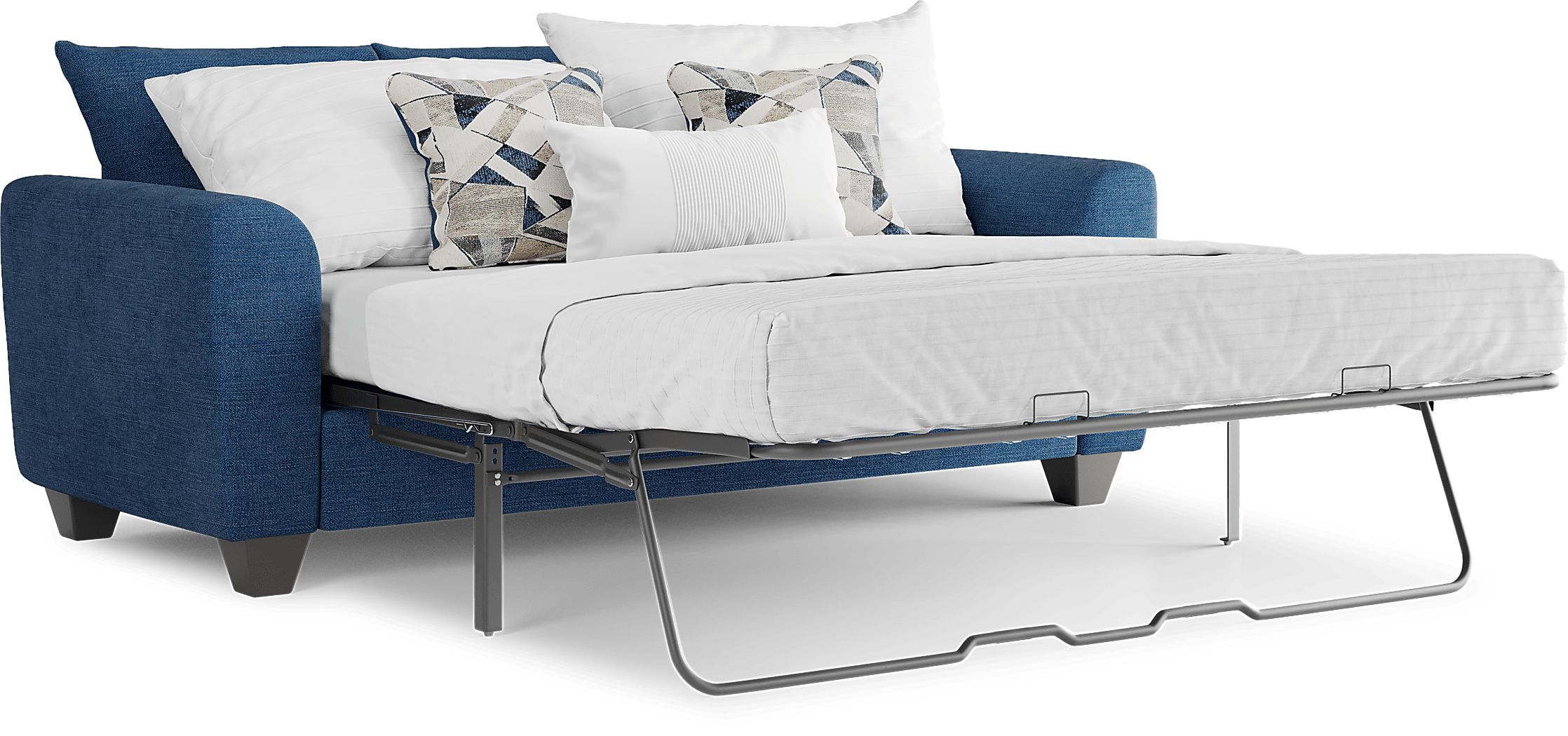 Sandia Heights Blue 7 Pc Living Room with Gel Foam Sleeper Sofa