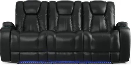 Kingvale Court Black Dual Power Reclining Sofa