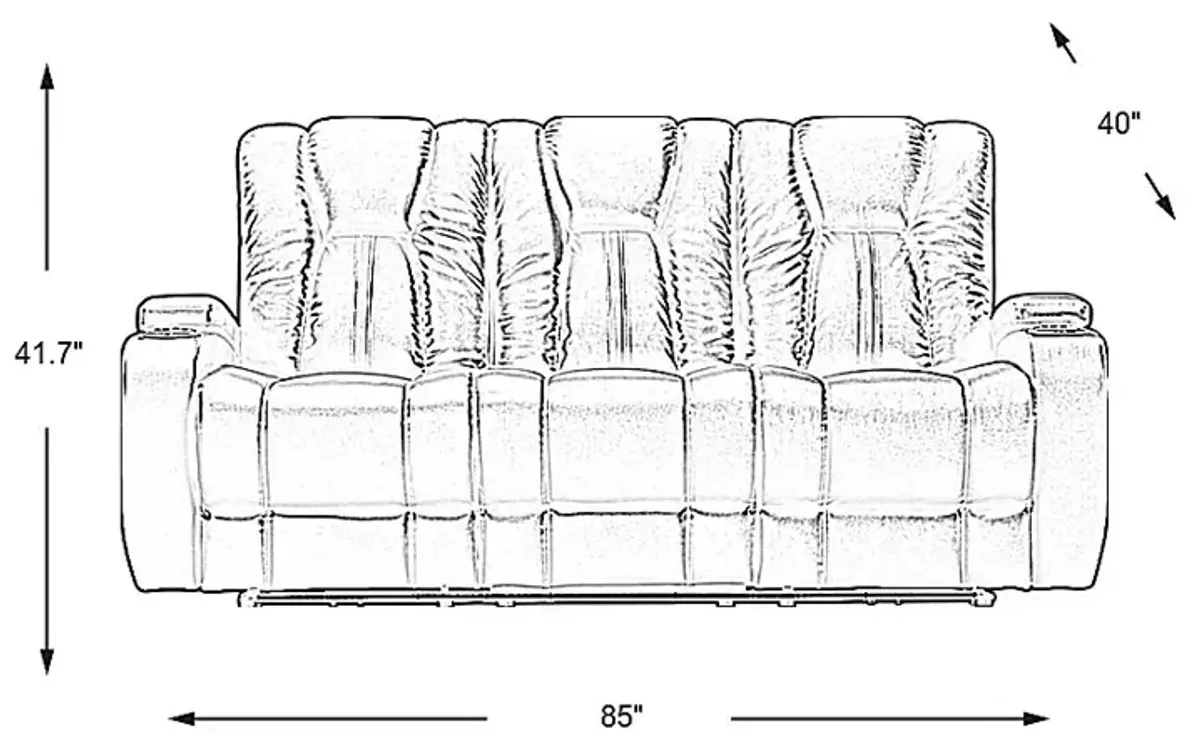 Kingvale Court Red Dual Power Reclining Sofa