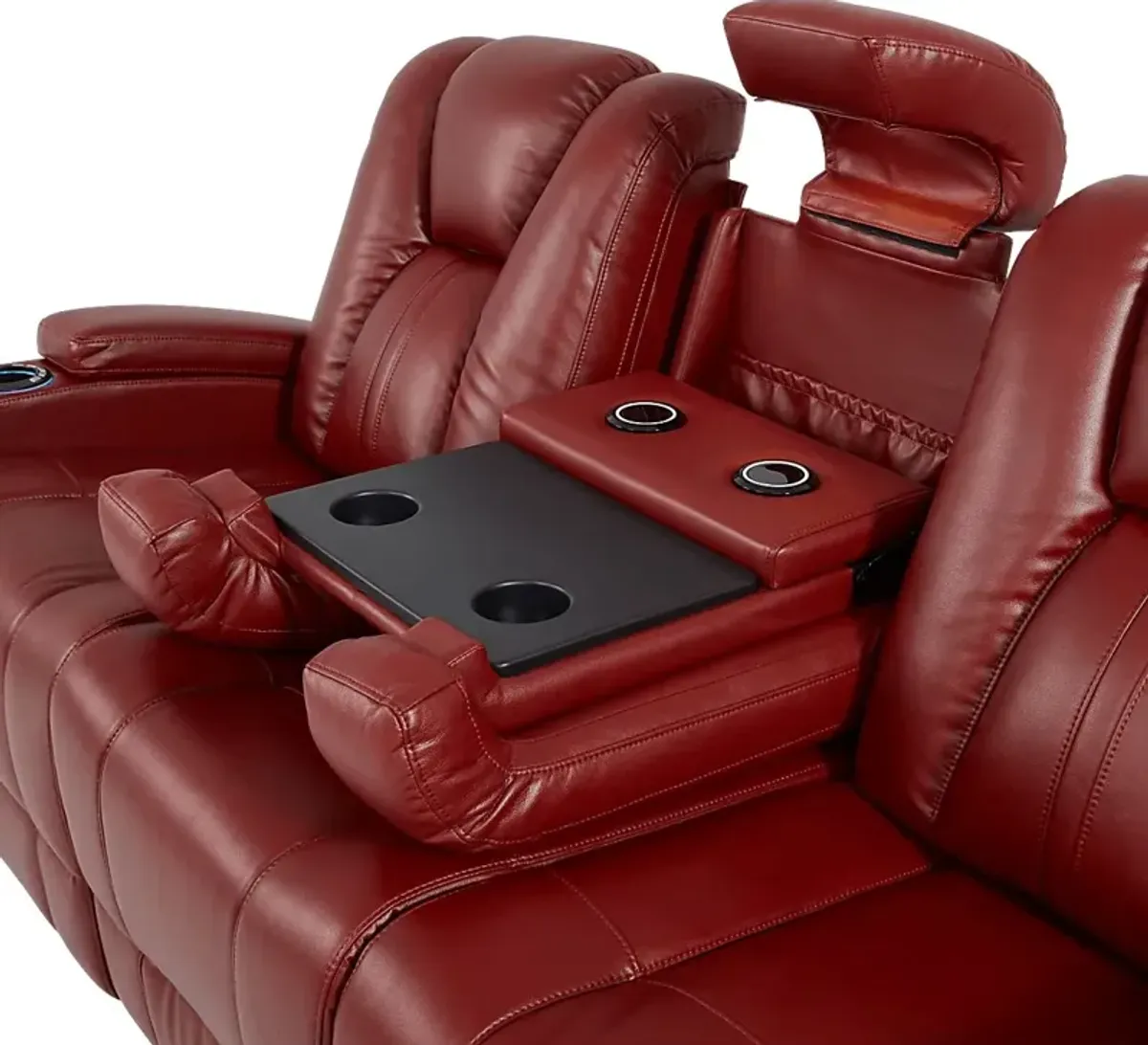 Kingvale Court Red Dual Power Reclining Sofa