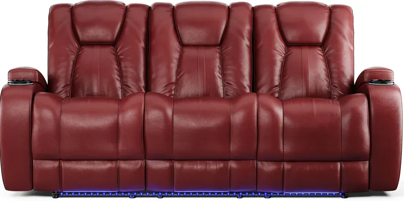 Kingvale Court Red Dual Power Reclining Sofa