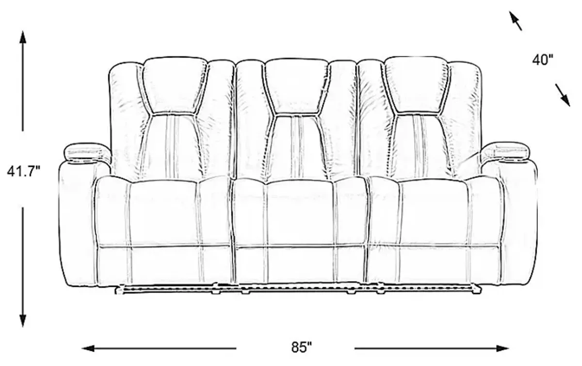 Kingvale Court Platinum Dual Power Reclining Sofa