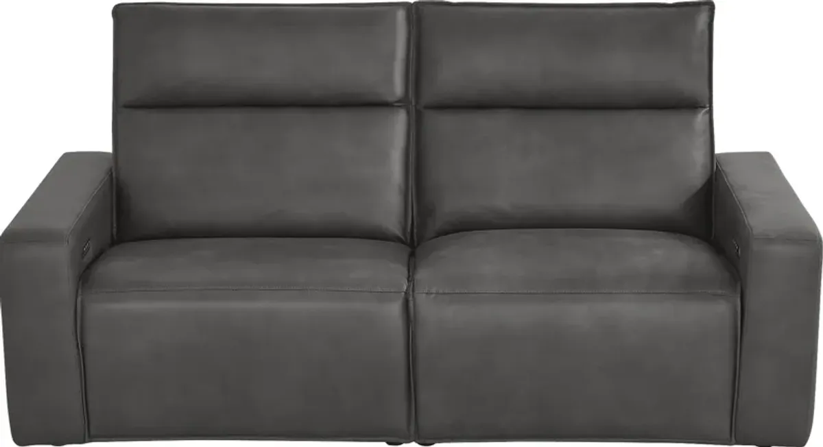 ModularTwo Charcoal 2 Pc Dual Power Reclining Loveseat