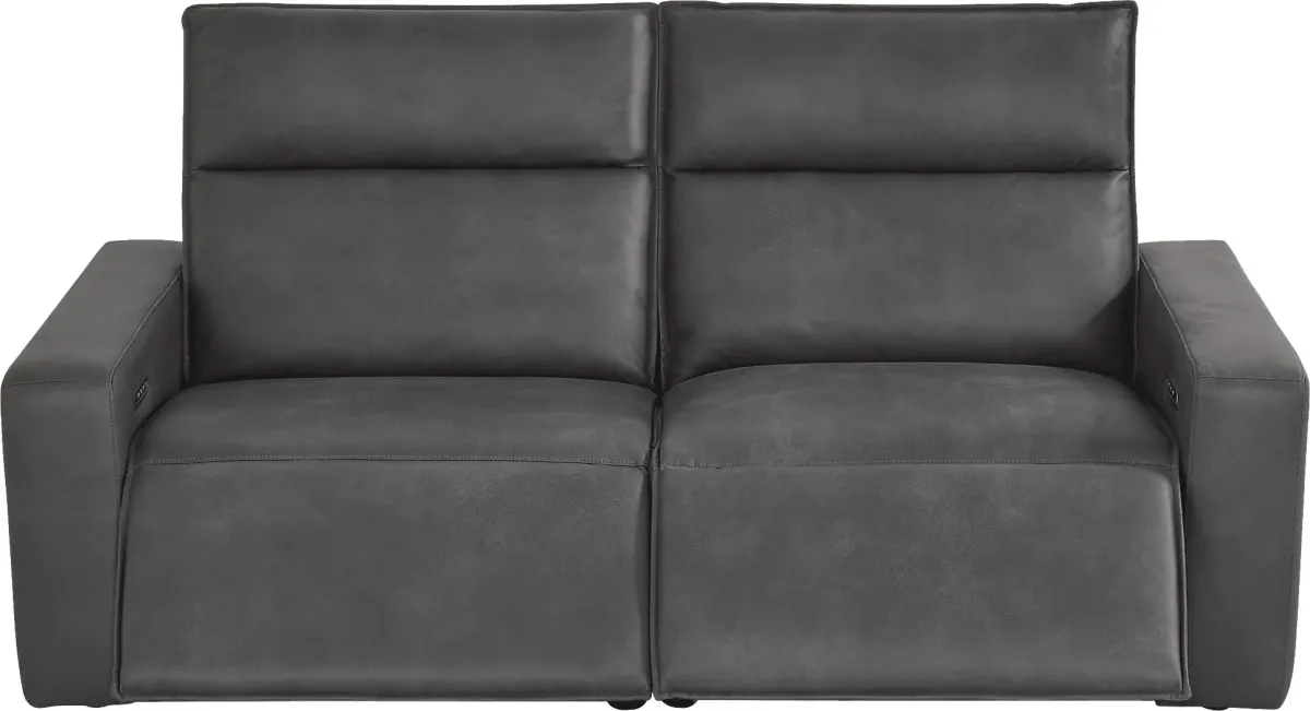 ModularTwo Charcoal 2 Pc Dual Power Reclining Loveseat