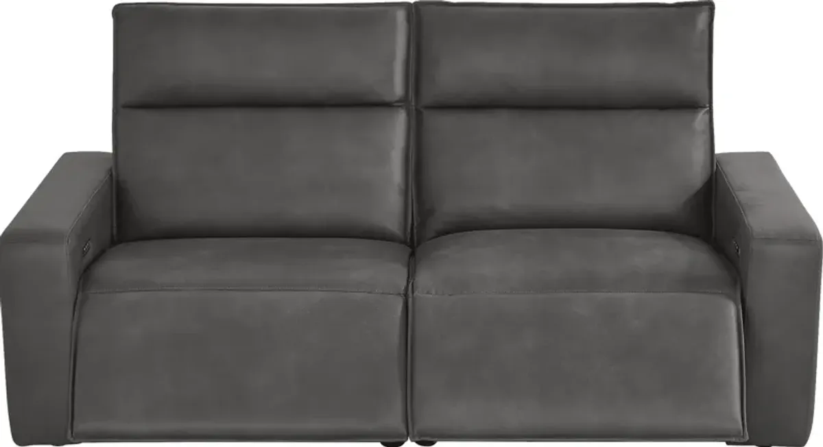 ModularTwo Charcoal 2 Pc Dual Power Reclining Loveseat