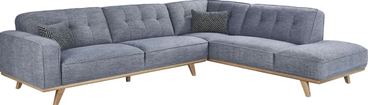 Stamford Bridge Denim 2 Pc Sectional