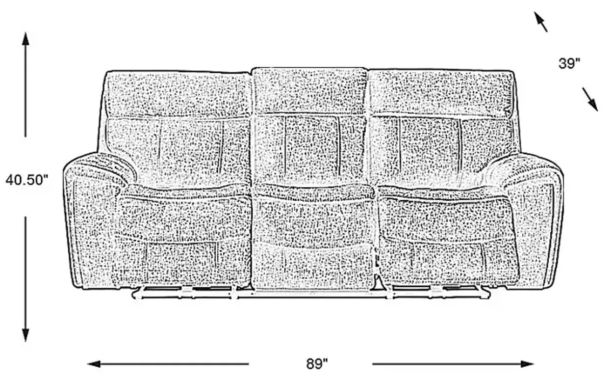 Bradshaw Place Dark Gray Dual Power Reclining Sofa