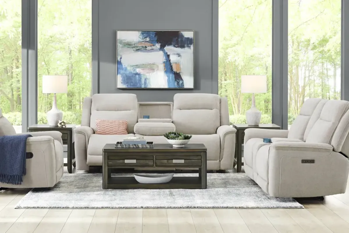 Meadow Park Cement 8 Pc Living Room with Dual Power Reclining Sofa