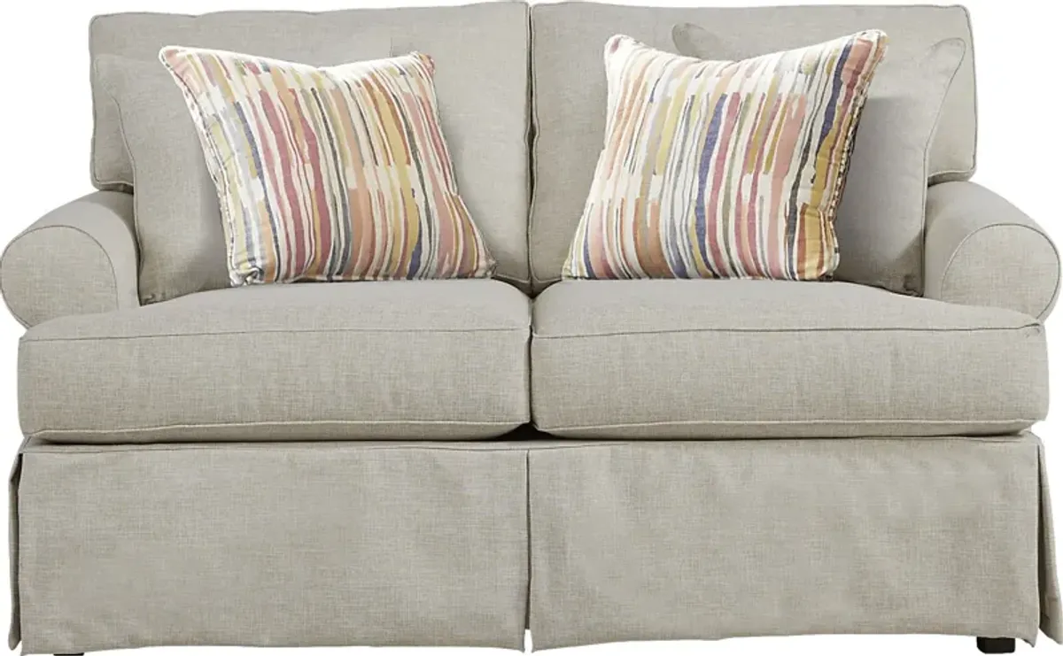 Beachside Walk Linen Textured Slipcover 2 Pc Living Room