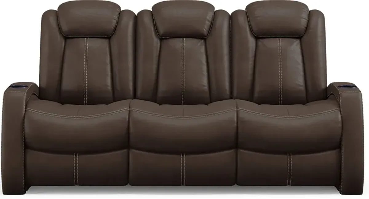 Crestline Brown Dual Power Reclining Sofa