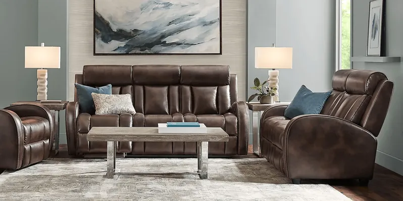 Copperfield Brown 7 Pc Living Room with Dual Power Reclining Sofa