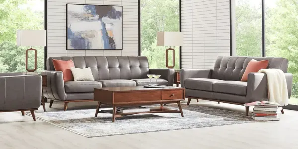 Greyson Gray Leather 7 Pc Living Room